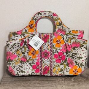 Vera Bradley Abby Tea Garden Pink And Orange Bag NWT